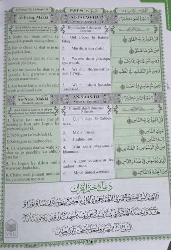The Holy Quran Urdu Translation in Roman Script | With Free Bookmarks