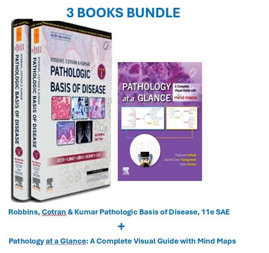 Robbins, Cotran & Kumar Pathologic Basis of Disease, 11e-SAE + Pathology at a Glance: A Complete Visual Guide with Mind Maps