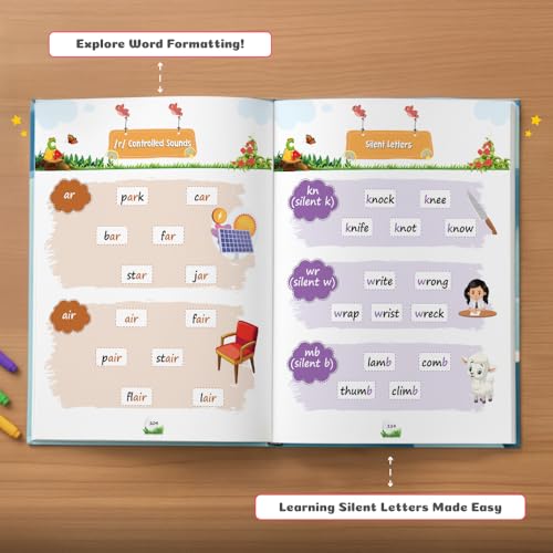 My First 1200 Phonics Activity Book For Kids | Learn Word Families, Short & Long Vowels, Alphabet & Special Sounds, Blending, Word Formatting & Sight Words | Montessori Activity Book For Kids