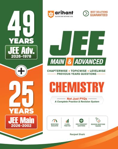 Arihant 49 Years JEE Advanced (1978–2026) & 25 Years JEE Main (2002–2026) Chemistry PYQ Book | Chapterwise, Topicwise & Levelwise Previous Year Questions | 3-Level Practice, High Frequency Questions