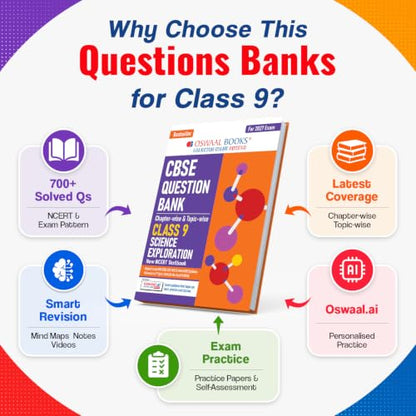 Oswaal CBSE Class 9 Science Question Bank Chapter-wise & Topic-wise | Based on new NCERT Textbook Exploration | Includes Summary, Competency-Based ... & Practice Papers (CBSE Question Papers)