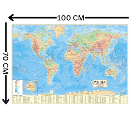 Eoi Marketing World Political Map English 40 x 28 Inch, Paper Print Map for Home & Office Wall Décor | Detailed & Updated Map for UPSC, SSC, IAS, IPS other Competitive Exam