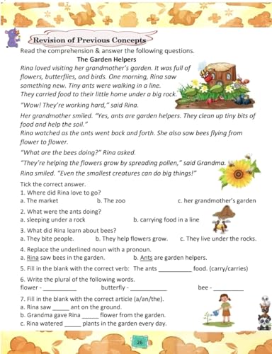 Class 2 English Grammar and Composition Book 2026 CBSE ICSE full syllabus with reading comprehensions Worksheets by Mathsninjas Bookland