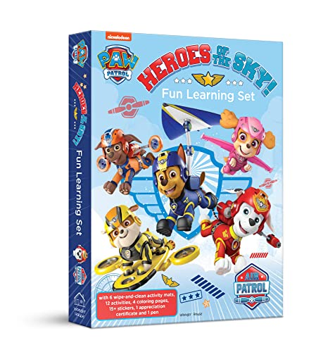 Nickelodeon Paw Patrol - Air Patrol Heroes of The Sky! : Fun Learning Set (With Wipe And Clean Mats,