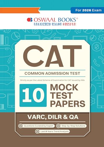 Oswaal CAT (COMMON ADMISSION TEST) | 10 Mock Test Papers | For 2026 Exam