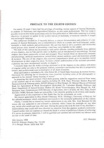 TEXTBOOK OF ANIMAL HUSBANDRY, 8TH EDN