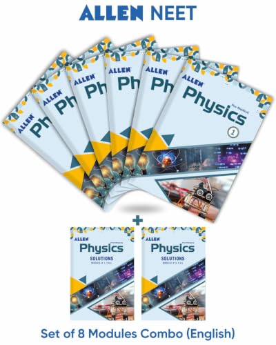 ALLEN PHYSICS NEET-UG Study Material Package for 11th, 12th & 12th Passed with Solutions (Set of 8 Modules) in English