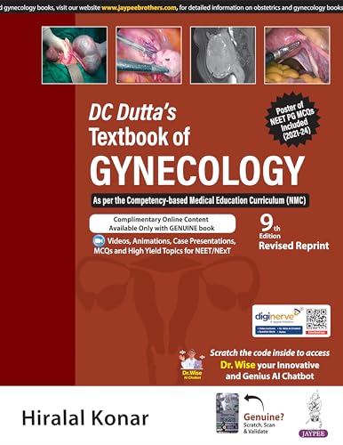 DC Dutta's Textbook of Gynecology, 9/E for MBBS Final Year, NEET PG Aspirants | CBME-Aligned OBG Textbook with Practical Gynecology Chapter | Online Videos, Case Presentations and MCQs