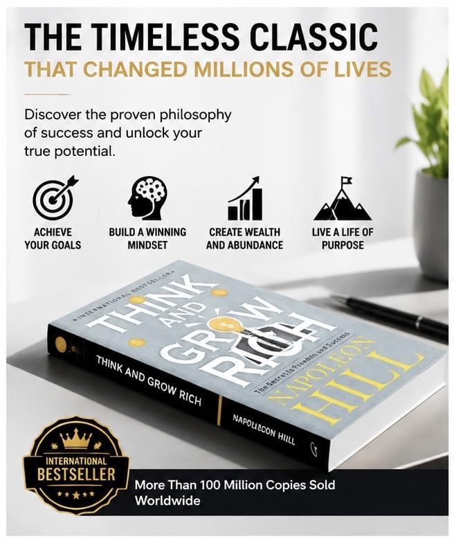 Think and Grow Rich | The Secret to Freedom & Success | Classic Self-Help Book for Success, Wealth, Money Mindset, Personal Growth, Motivation & Positive Thinking