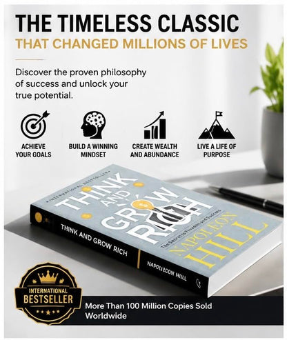 Think and Grow Rich | The Secret to Freedom & Success | Classic Self-Help Book for Success, Wealth, Money Mindset, Personal Growth, Motivation & Positive Thinking