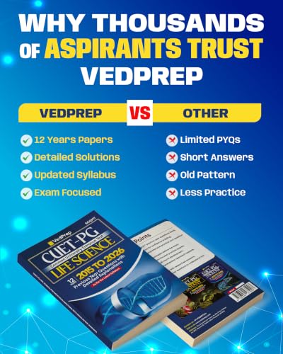 VEDPREP CUET-PG Life Science Solved Papers 2015–2026| Previous Year Questions with Detailed Solutions | COMMON UNIVERSITY ENTRANCE TEST | As Per Latest CUET-PG Syllabus | Second Edition 2026 |