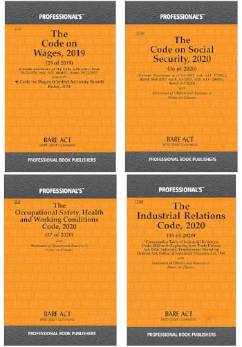 Labour Laws combo of Code on Wages, Social Security, Industrial Relations and Occupational Health & Safety