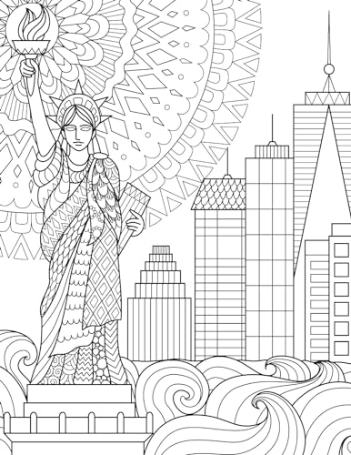 Cityscape – Colouring Book for Adults | Adult Coloring Activity Book with 32 Detailed City Designs | High-Quality Paper Suitable for Colouring Pencils, Gel Pens & Sketches