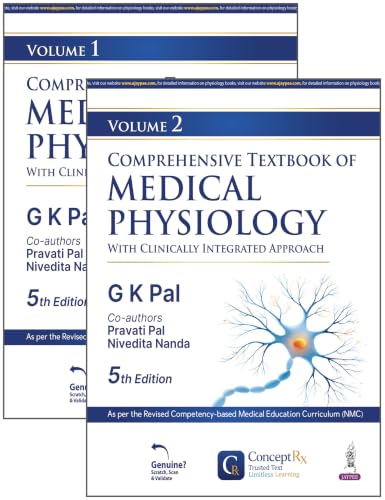 Comprehensive Textbook of Medical Physiology (2 Vol Set), 5/E for MBBS Students | Clinically Integrated Approach with 200+ Clinical Cases | Chapter Summaries, Mind Maps and PYQs via ConceptRx