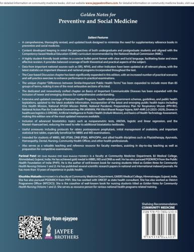 Golden Notes for Preventive and Social Medicine, 4/E for MBBS, MD/DNB (PSM) & NEET PG Exam | High-Yield Quick Revision: Case-Based Discussions, Viva Voce, Spots and 85+ Term Comparisons: 1