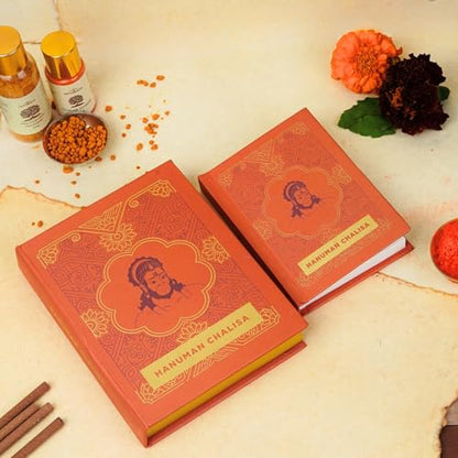 ServDharm Hanuman Chalisa Pocket Size Hardbound Book in Gift Case (Hindi and English Script) with Hanuman Aarti, Sankat Mochan Hanuman Ashtak and Bajrang Baan I 132 pages