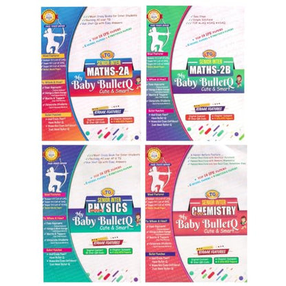 TG Inter 2nd Year Maths 2A, 2B, Physics & Chemistry My Baby Bullet Q (Set of 4 Books) Latest Edition 2026-27