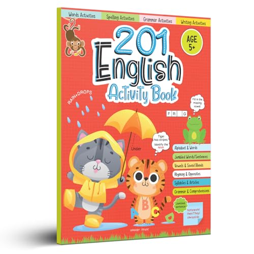 201 English Activity Book - Fun Activities and Grammar Exercises For Children: Alphabet & Words, Rhy book cover