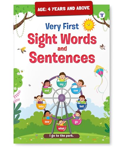 Sight Words & Sentences Book for Kids 4+ Years | 55 Essential Sight Words with Colourful Pictures | Early Learning Book for Preschool & Kindergarten