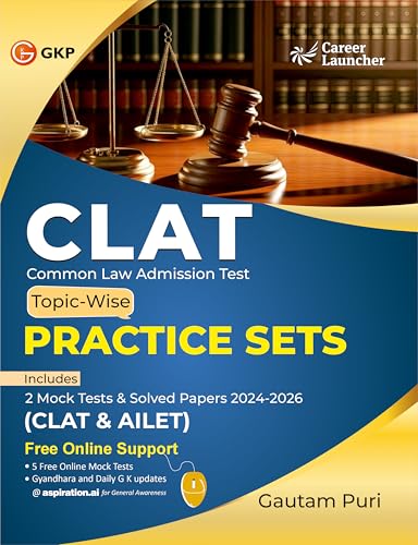 GKP CLAT 2027 Topic-Wise Practice Sets | Solved Papers of CLAT & AILET (2024–2026) | 2 Full-Length Mock Tests | Sectional Practice for Legal Aptitude, Logical Reasoning & More