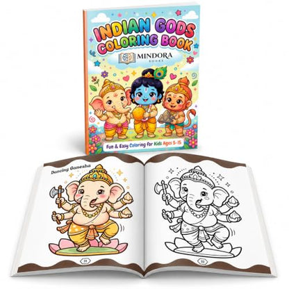 Indian Gods Coloring Book for Kids |120 GSM Thick Pages I Premium Quality Illustrations | Hindu God Colouring Book | 11x8.5 inch | Age 5-15+ Years