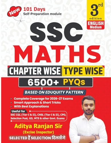 Aditya Ranjan Sir SSC Maths 2026 English Medium 3rd Edition 6500+ TCS MCQ Chapterwise Typewise Book