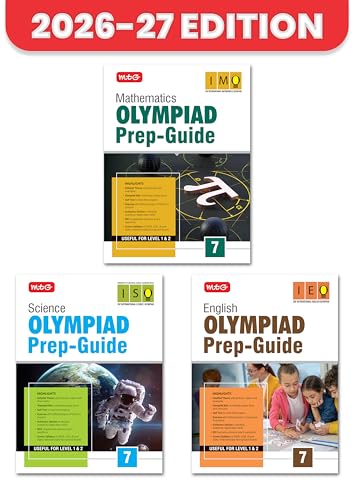 MTG Olympiad Prep Guide Class 7 Mathematics, Science & English (IMO-ISO-IEO) | Detailed Theory, Exercise with Self Test For Practice | SOF Olympiad Books For Exam 2026-27 (Set of 3 Books)