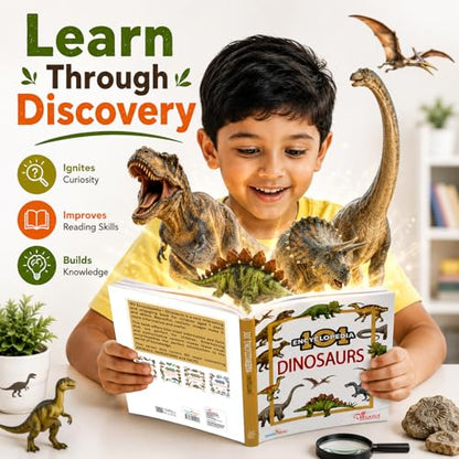 101 Dinosaurs – Illustrated Encyclopedia for Kids Ages 7–10 | Realistic Images, Fun Facts & Scientific Information | Visual Learning Book for Curious Young Minds