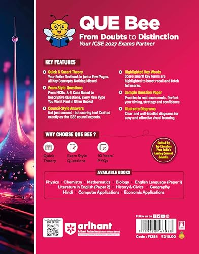 Arihant ICSE Chemistry Class 9 Exam 2026-27 | Quick Theory, Exam Pattern Questions & Sample Papers | As per Latest ICSE Syllabus | Que Bee 2nd Edition 2027