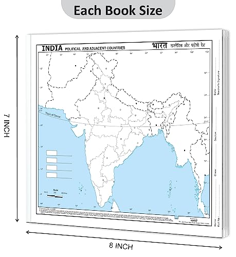 SMALL - 100 INDIA POLITICAL OUTLINE MAP FOR SCHOOL | 100 Tear-Out Sheets for Mapping and Charting Practice