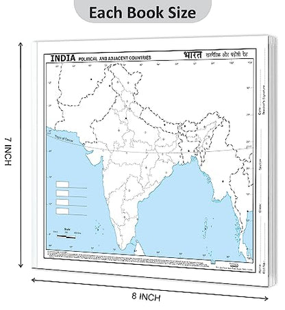SMALL - 100 INDIA POLITICAL OUTLINE MAP FOR SCHOOL | 100 Tear-Out Sheets for Mapping and Charting Practice