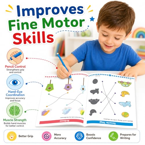 Matching Basic Skills Book for Kids 3+ | Fun Early Learning Activity Book with Shapes, Colors, Numbers & Patterns | Preschool Workbook | Best Educational Gift for Children