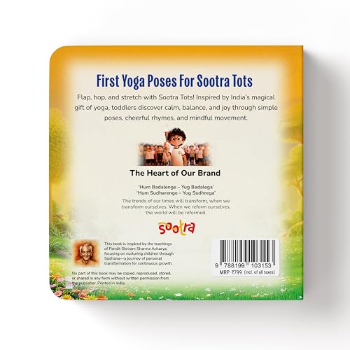 First Yoga Poses for Sootra Tots | Illustrated Yoga Board Book for Kids | 10 Fun Asanas with Sanskrit Names | Early Learning Board Book for Babies, Toddlers & Preschoolers | Ages 0–5 Years
