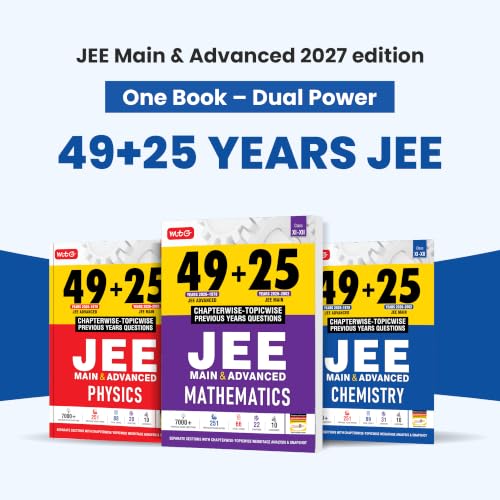 MTG 49 + 25 Years (2026-2002) JEE Main and Advanced (2026-1978) PYQ Book Chemistry | Chapter-wise Topic-wise Solved Papers with Free Smart Book For 2027 Exam