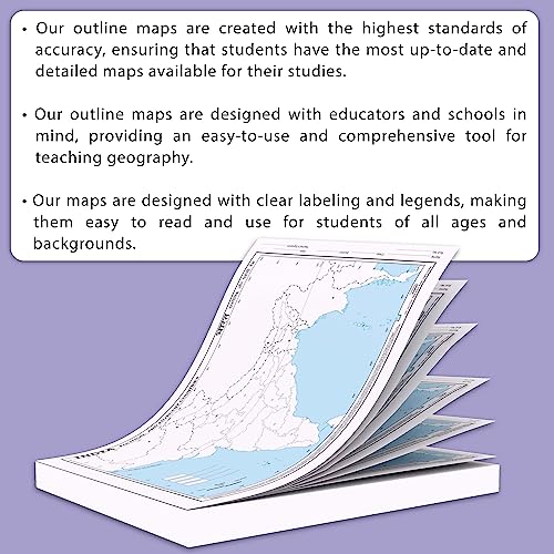 SMALL - 100 INDIA POLITICAL OUTLINE MAP FOR SCHOOL | 100 Tear-Out Sheets for Mapping and Charting Practice