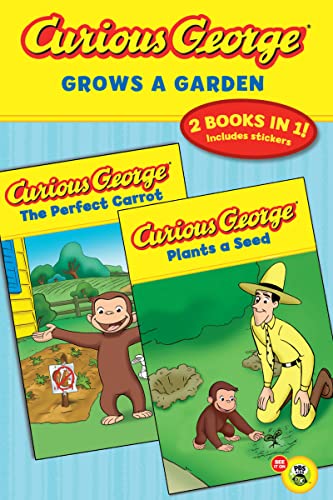 CURIOUS GEORGE GROWS A GARDEN (CGTV DOUBLE READER) book cover