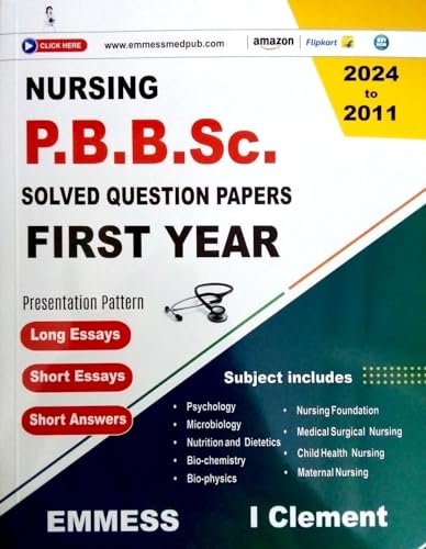 Nursing PBBSC Solved question paper First Year 2024 Editon