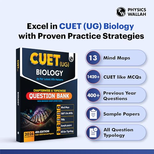 PW CUET UG Entrance Exam Books 2026 – Biology | Chapterwise & Topicwise MCQs Question Bank | Theory + Exercises | CUET UG PYQ (2025–2022) | Mock Tests | Latest NTA Pattern