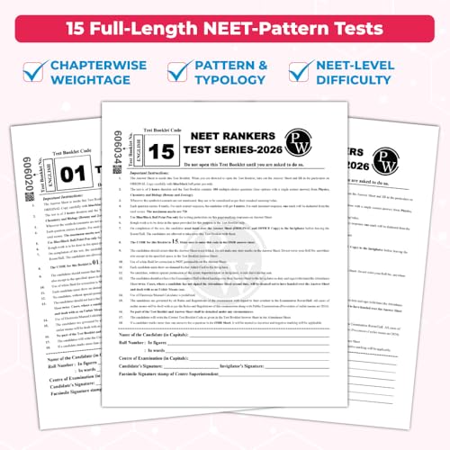 PW NTA 15 NEET Rankers Test Series 2026 | Expert Verified & Curated | 15 NEET-Like Test Booklets, 15 OMR Sheets, Solution Booklet, Rank Predictor & ... [Paperback] [Jan 08, 2026] Physics Wallah