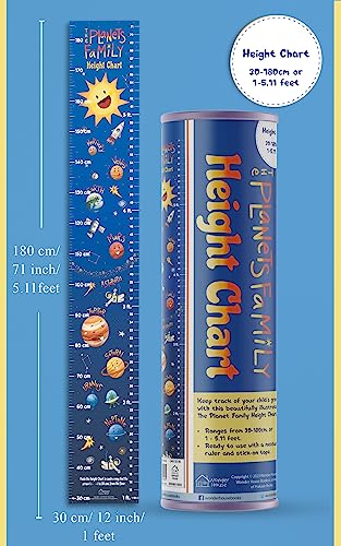 The Planets Family Height Chart (Kids' Height Chart | Height Measuring Scale Sticker | Height Chart Wall Sticker for Children | Nursery Decoration)