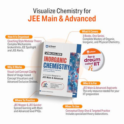 Arihant Visualize Inorganic Chemistry for JEE Main & Advanced 2026-2027 | Complete JEE Blueprint with Concept Visualizers, Modular Theory & Exercises, Theory–PYQ Syncing & JEE Spotlight