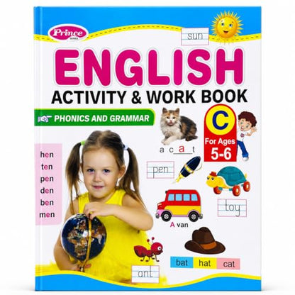 AP SINHA English Activity & Work Book, Phonics and Grammar, Ages 3-6 Years (Prince Series)