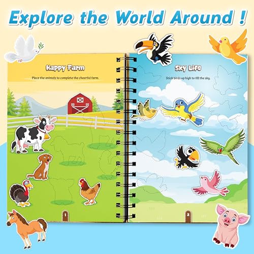 500+ Ultimate Stickers Activity Book for Kids Ages 2-5 Years, Theme Based Reusable Stickers, Fun Learning & Educational Book for Toddlers