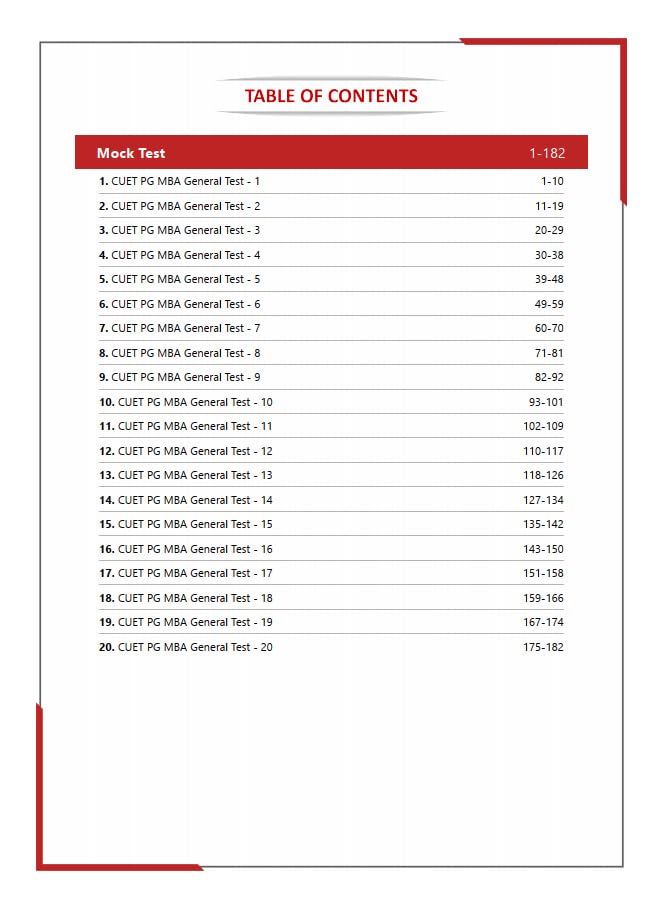 CUET PG MBA : General Paper (COQP12) Preparation Book 2025 | 20 Practice Mock Tests (1500+ Solved MCQs of Quant, LIDR, English Preparation)