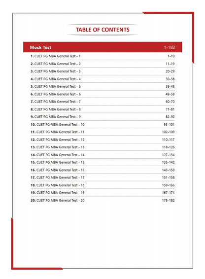 CUET PG MBA : General Paper (COQP12) Preparation Book 2025 | 20 Practice Mock Tests (1500+ Solved MCQs of Quant, LIDR, English Preparation)