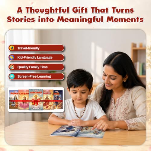 Mythology Books for Kids, Set of 5 Goddesses Books, Durga, Saraswati, Lakshmi, Kali & Parvati, Story Book for Kids