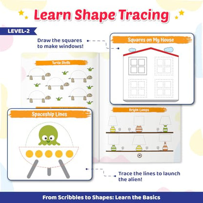200+ Pattern Tracing Workbook for Kids, Free 500+ Printable Worksheets, Activities and Parenting Tips, Practice Drawing, Tracing Lines, Scribbles, ... and Hand-Eye Coordination, Age 3-5 Years