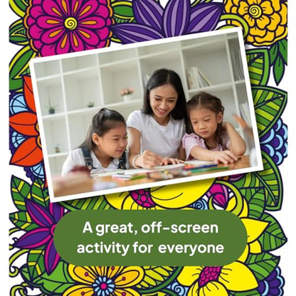 Zen Sangam - Magical Floral Doodle Illustrations Adults Coloring Book - 24 Unique Designs