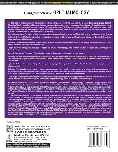Comprehensive Ophthalmology (Including Practical Manual), 10/E for MBBS Students | Practical Ophthalmology with Free Logbook, AETCOM/OSCE Cases & ... Practical Manual with Ophthalmology Logbook