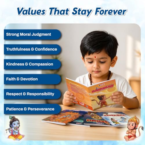 Mythology Story of Gods For Kids (Set of 5 Books) | Ganesha, Hanuman, Krishna, Rama, Bhakta Prahlad & Vishnu | Colourfully Illustrated Easy Spiritual Tales with Moral Values